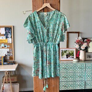 Beautiful boho style patterned, silk dress